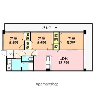 パークハイツ万代【8階】の間取り
