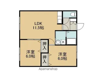 富士ハイツ【5号室】の間取り