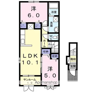 ジローエムAⅠ【2階】の間取り