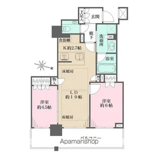 ザ・パークハウス久屋大通ローレルタワー【9階】の間取り