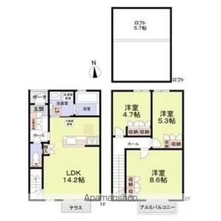 フォレストメゾン聖蹟【1階】の間取り