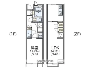 レオネクストかよいちょう【1階】の間取り