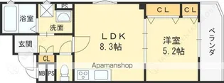 クリエオーレ津の辺町Ⅰ【1階】の間取り