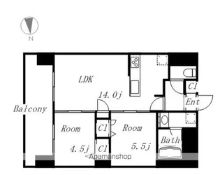 プレサンスロジェ丸の内テラス【5階】の間取り