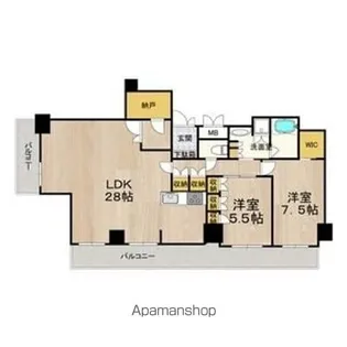 アートアルテールコンドミニアムフロア【24階】の間取り