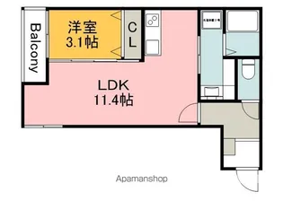 サニーガーデン廿日市【1階】の間取り