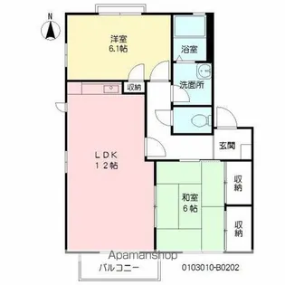 エレガンテ篠栗 B棟【202号室】の間取り
