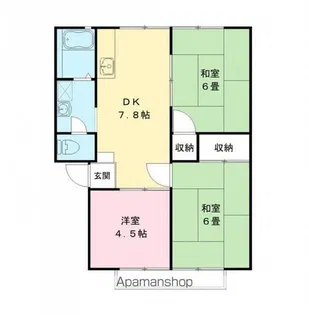 グリーンハイツ【202号室号室】の間取り