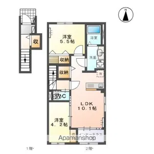 袋原1丁目アパート工事【2階】の間取り