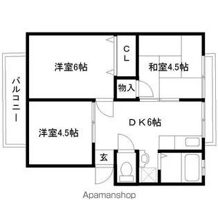 サンハイツ門暮A【1階】の間取り