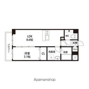 SUNSHINE STAGE 弐番館【302号室】の間取り