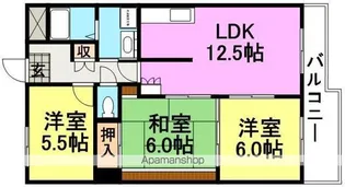 パラシオン武庫之荘【303号室】の間取り