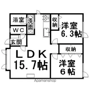 コスモシティⅡ【1階】の間取り