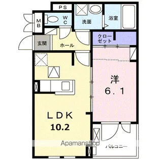 オーブ ドゥース Ⅰ【1階】の間取り
