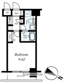 グリフィン横浜・桜木町弐番館【3階】の間取り