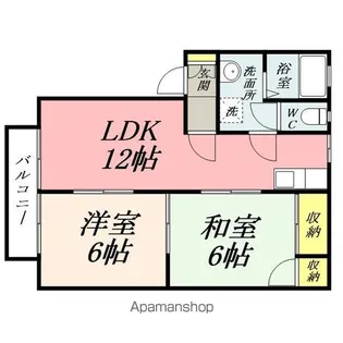 ディアス関Ⅱ【202号室】の間取り