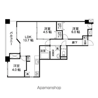 ロイヤルプラザ泉中央【701号室】の間取り