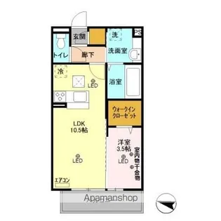 レフィナード末広【1階】の間取り