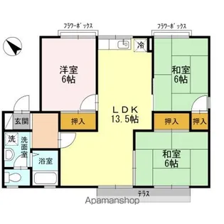 グリーンヒル白水 B棟【1階】の間取り