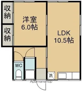 1LDKの間取り画像