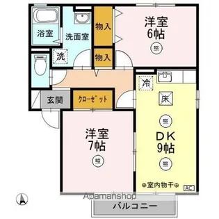 リバーシティー B【1階】の間取り