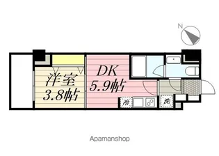1DKの間取り画像