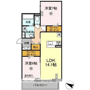 DーROOM KAWAZOE【3階】の間取り