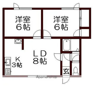 コーポ花和A【1階】の間取り