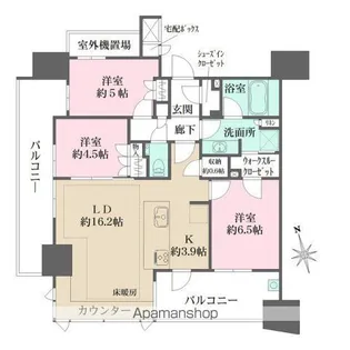 ザ・パークハウス上幟縮景園【201号室号室】の間取り