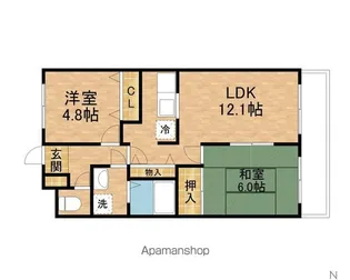 滋賀県近江八幡市桜宮町【マンション】の間取り
