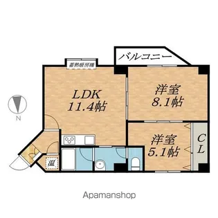 2LDKの間取り画像