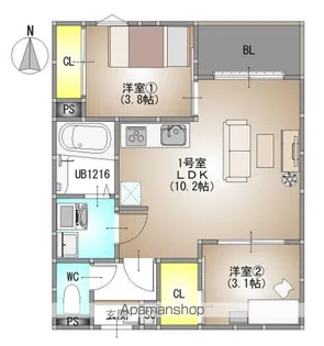 REGALEST 伊島Ⅰ【201号室号室】の間取り