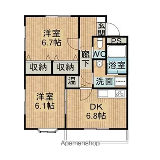 メゾン北名子【101号室】の間取り
