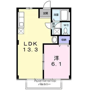 プラスパーハイツB【1階】の間取り