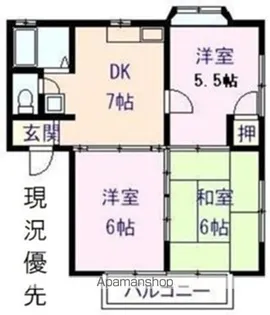 ローズキャッスルB棟【2階】の間取り