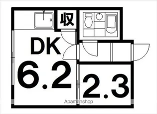 プランドールとかち【213号室】の間取り