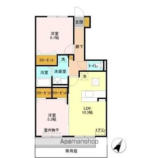 ボンヌ・シャンス【1階】の間取り