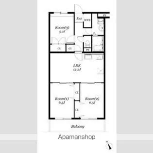 ベルフラット吉野【3階】の間取り