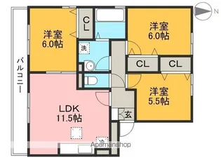 ディアコート札場 A棟【1階】の間取り
