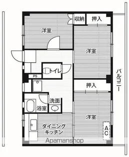 ビレッジハウス四郎丸2号棟【4階】の間取り