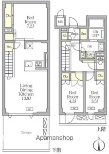 アジールコート都立大学【1階】の間取り