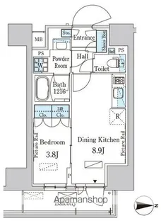 パークアクシス入谷【4階】の間取り