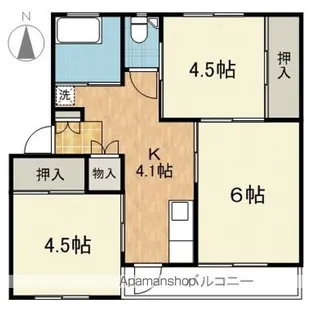 ヒルトップ長野【3階】の間取り