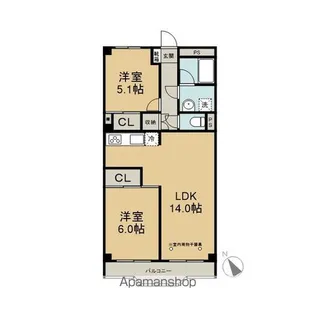マンション浦安亭【203号室】の間取り