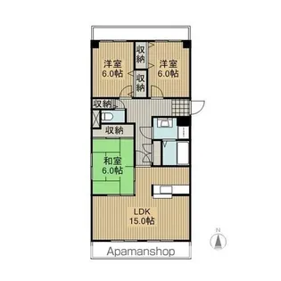 ファミール青峰【6階】の間取り