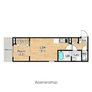 ジーメゾン春木旭町【1階】の間取り