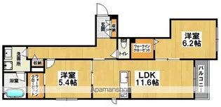 シャーメゾンプレミアス鳳【102号室】の間取り