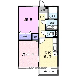 ニューエルディム大樹 A【2階】の間取り