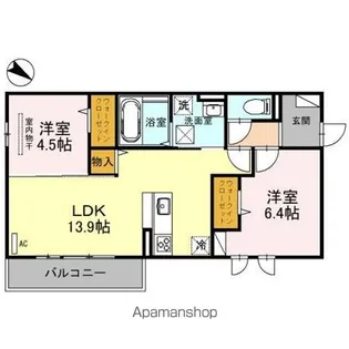 GRANDEL B棟【1階】の間取り