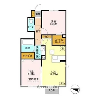 クロシェットⅢ番館【1階】の間取り